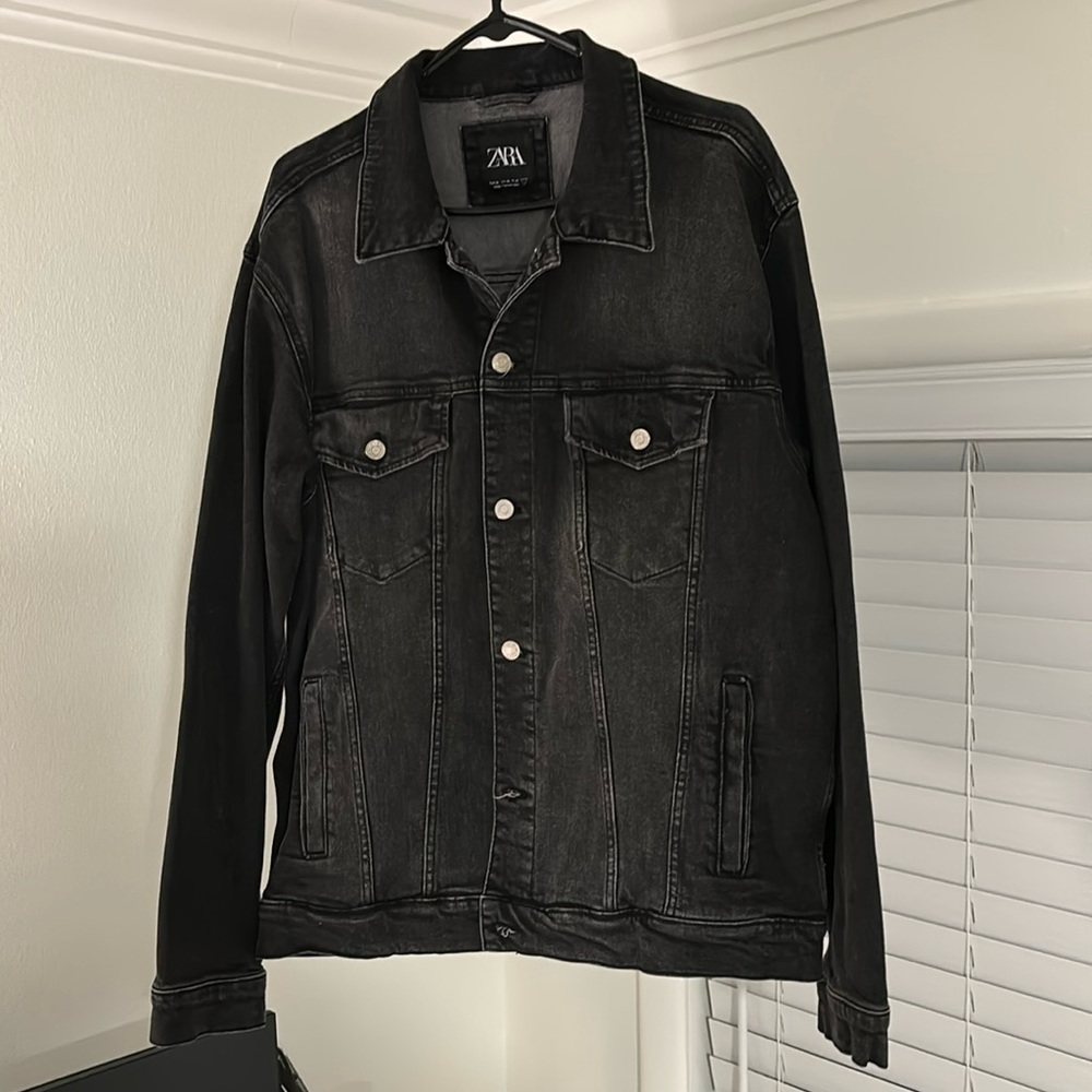 Zara Black Denim Jacket Men’s XL